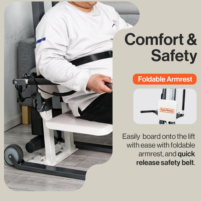SuperHandy Electric Floor Lift Standing Aid - Easy Transport & Storage, 500Lbs Weight Limit