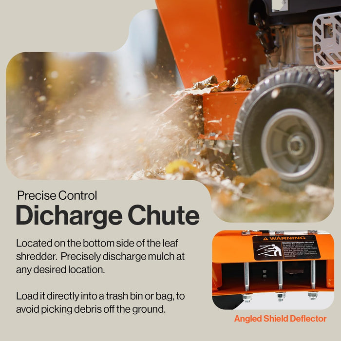 SuperHandy Heavy Duty Shredder & Mulcher - 3.4HP Gas Engine For Leaves, Branches, & Debris