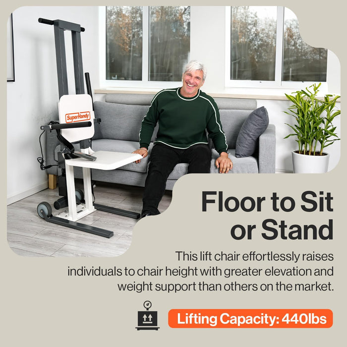 SuperHandy Electric Floor Lift Standing Aid - Easy Transport & Storage, 500Lbs Weight Limit