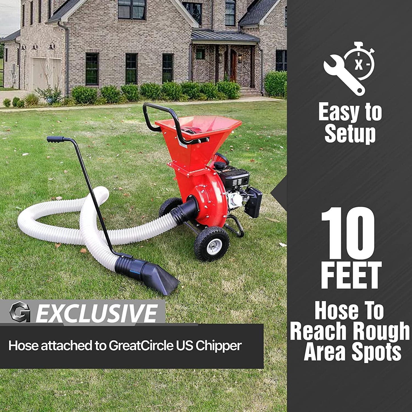 GreatCircleUSA Universal Vacuum Kit - For Our LCE01 Wood Chipper, Taz Wood Chippers, & Earthquake Wood Chippers Vacuum Kit