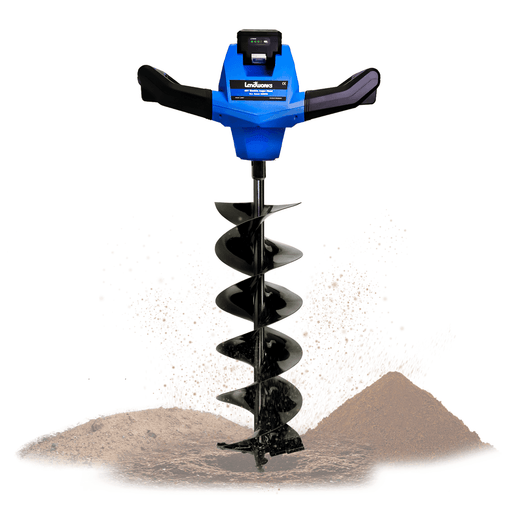 Landworks Electric Earth Auger and Drill Bit - 48V 2Ah Battery System, 6" x 30" Drill Bit, 3/4" Shaft Auger