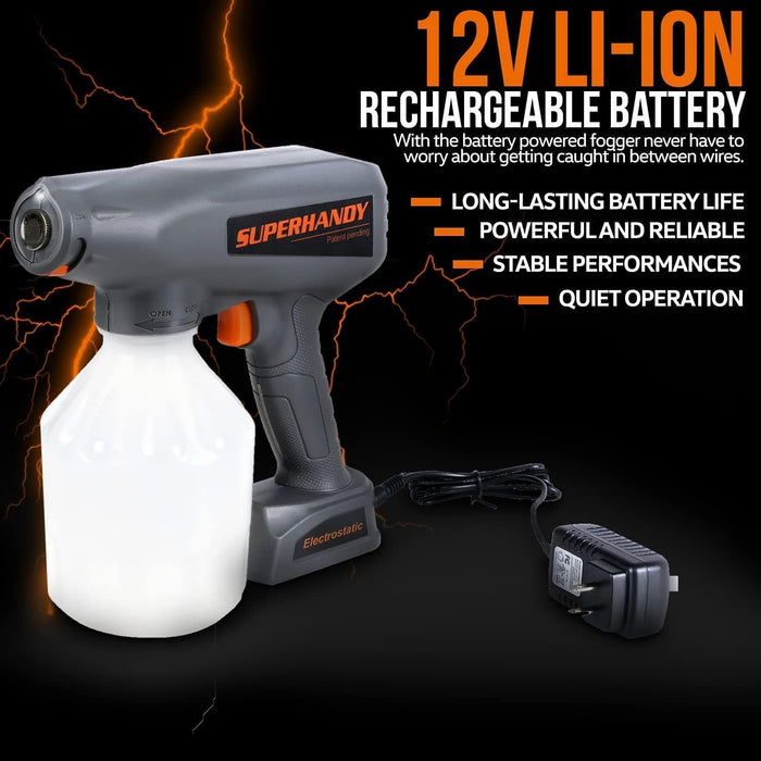 SuperHandy Electric Handheld ULV Electrostatic Sprayer - 12V 34Oz, For Cleaning, Garden, Hydroponics, Multipurpose (Orange) Fogger