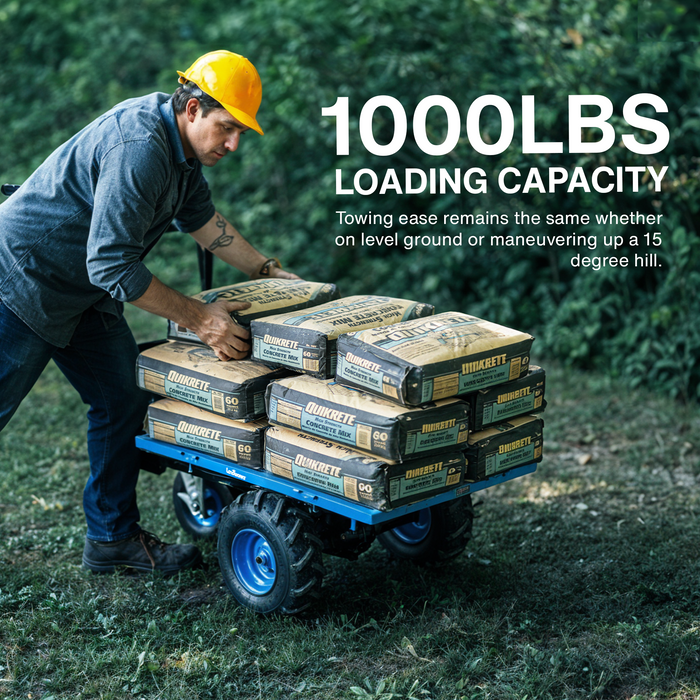 Landworks 48V 2Ah Vagón utilitario eléctrico autopropulsado: transporte sin esfuerzo hasta 500 lb