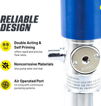 Bomba neumática de tambor de transferencia de aceite Goodyear - 3:1, 3,2 GPM, entrada de aire de 1/4" NPT, salida de aceite macho de 1/2" NPT