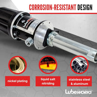 Bomba neumática para tambor de transferencia de aceite Lubeworks - 5:1, 10,6 GPM, entrada de aire de 1/4" NPT, salida de aceite macho de 3/4" NPT