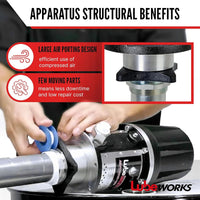 Bomba neumática para tambor de transferencia de aceite Lubeworks - 5:1, 10,6 GPM, entrada de aire de 1/4" NPT, salida de aceite macho de 3/4" NPT