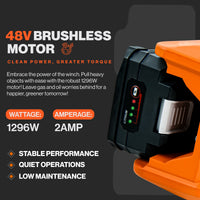 Pre-Owned SuperHandy Electric Capstan Winch - 48V 2Ah Li-Ion Battery, Up to 2000lbs Pulling Force