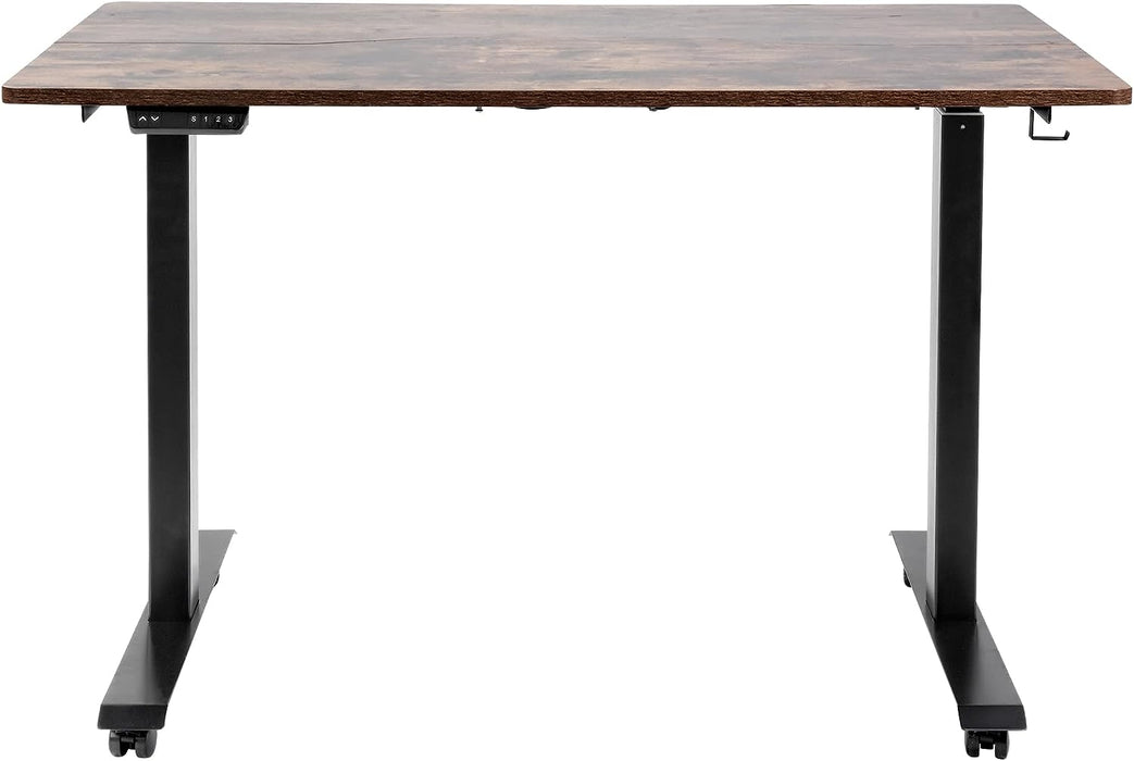 SuperHandy Electric Standing Desk - 48"x30" Rustic Wood - 3 Memory Settings with 49" Max Height