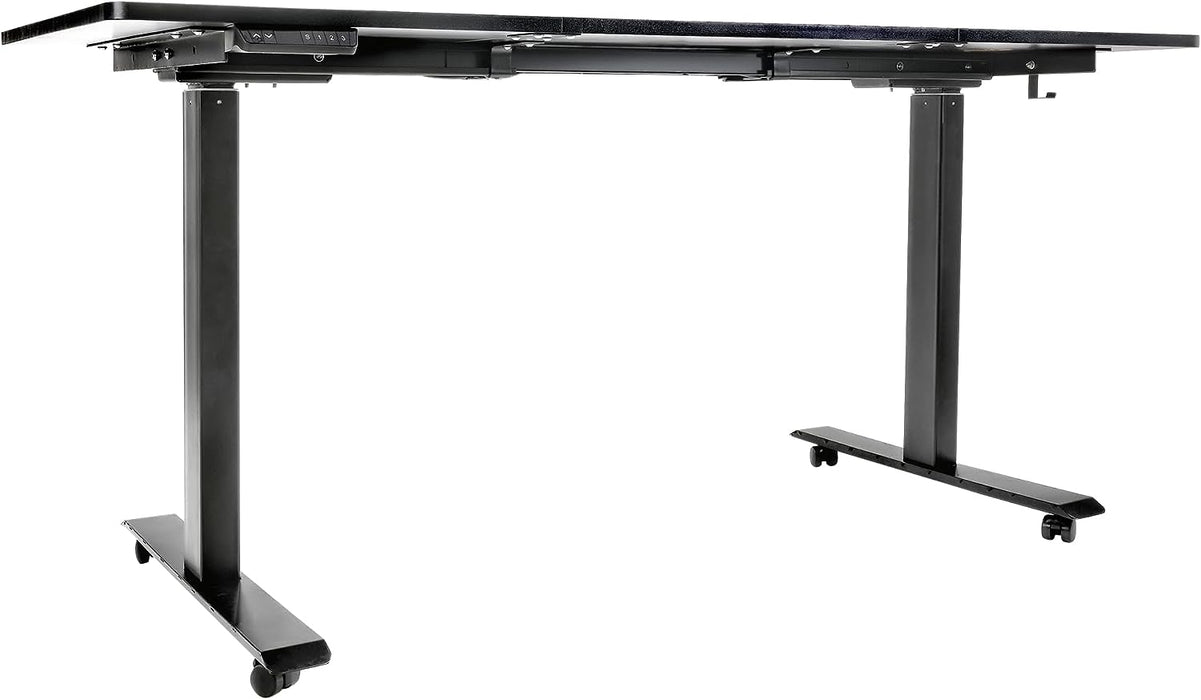 SuperHandy Electric Standing Desk - 63"x30" in Matte Black - Wireless Charging, USB-C & AC, 3 Memory Presets, 49" Max Height