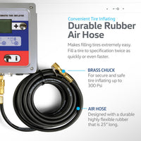 AlphaWorks Automatic Air Pressure Inflator - 1/4" NPT In/Outlets, Digital Display, Set Pressures & Inflate