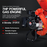 Pre-Owned GreatCircleUSA 3-in-1 Wood Chipper - 7HP Engine, 3" Max Branch Capacity