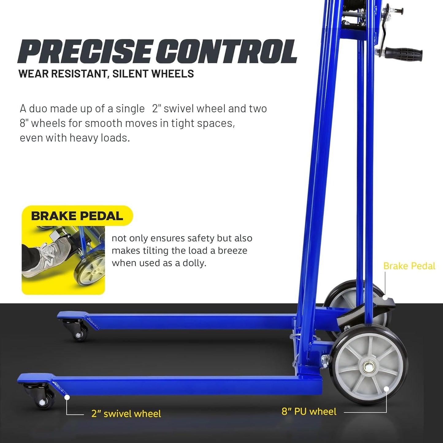Goodyear 330 Lbs Material Lift & Stacker - Manual Winch, Max Lift 40" Inches