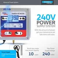 AlphaWorks Automatic Air Pressure Inflator - 1/4" NPT In/Outlets, Digital Display, Set Pressures & Inflate