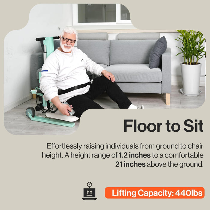 SuperHandy Electric Floor Lift Standing Aid - Easy Transport & Storage, 400Lbs Weight Limit