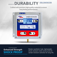 AlphaWorks Automatic Air Pressure Inflator - 1/4" NPT In/Outlets, Digital Display, Set Pressures & Inflate