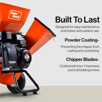Pre-Owned SuperHandy Wood Chipper Shredder Mulcher - Heavy-Duty 7HP, 3-in-1 Multi-Function