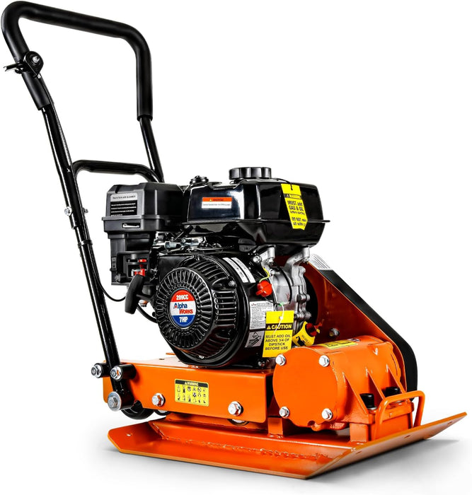 SuperHandy Plate Compactor - 7HP Gas Engine, 4200 lb. Compact Force, 12" Max Depth