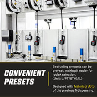 Goodyear Digital Oil Preset Meter with Auto Tip, High-Precision Fluid Dispenser, 1/2" NPT, 0.5% Accuracy, for Oils and Fluids, 1-35L/min, 12-1000psi