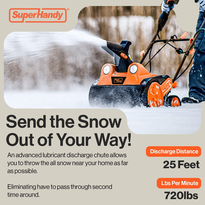 Pre-Owned SuperHandy Push Electric Snow Blower - Adjustable Exit Chute, 120V Corded