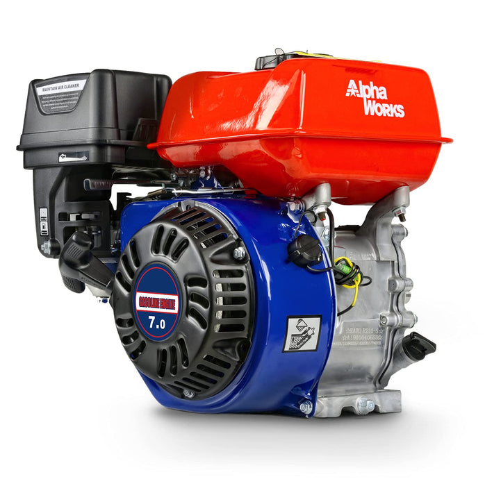 AlphaWorks 7HP Gas Engine - 4-Stroke OHV, Recoil Start, 3600RPM - EPA/