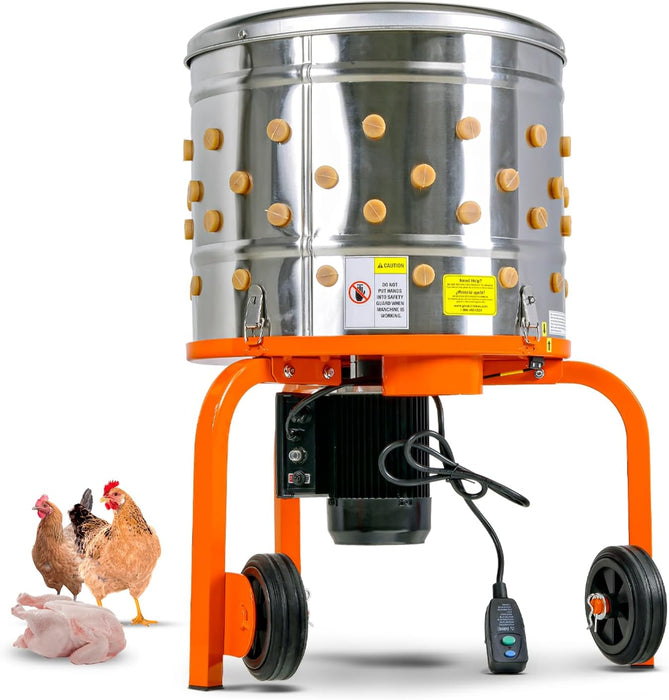 SuperHandy Heavy Duty Electric Chicken Plucker - Procesador de aves de corral con cable de 120 V (naranja)