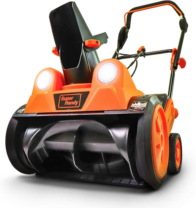SuperHandy Walk-Behind Electric Snow Blower - Led Headlights & Adjustable Exit Chute 120V Corded