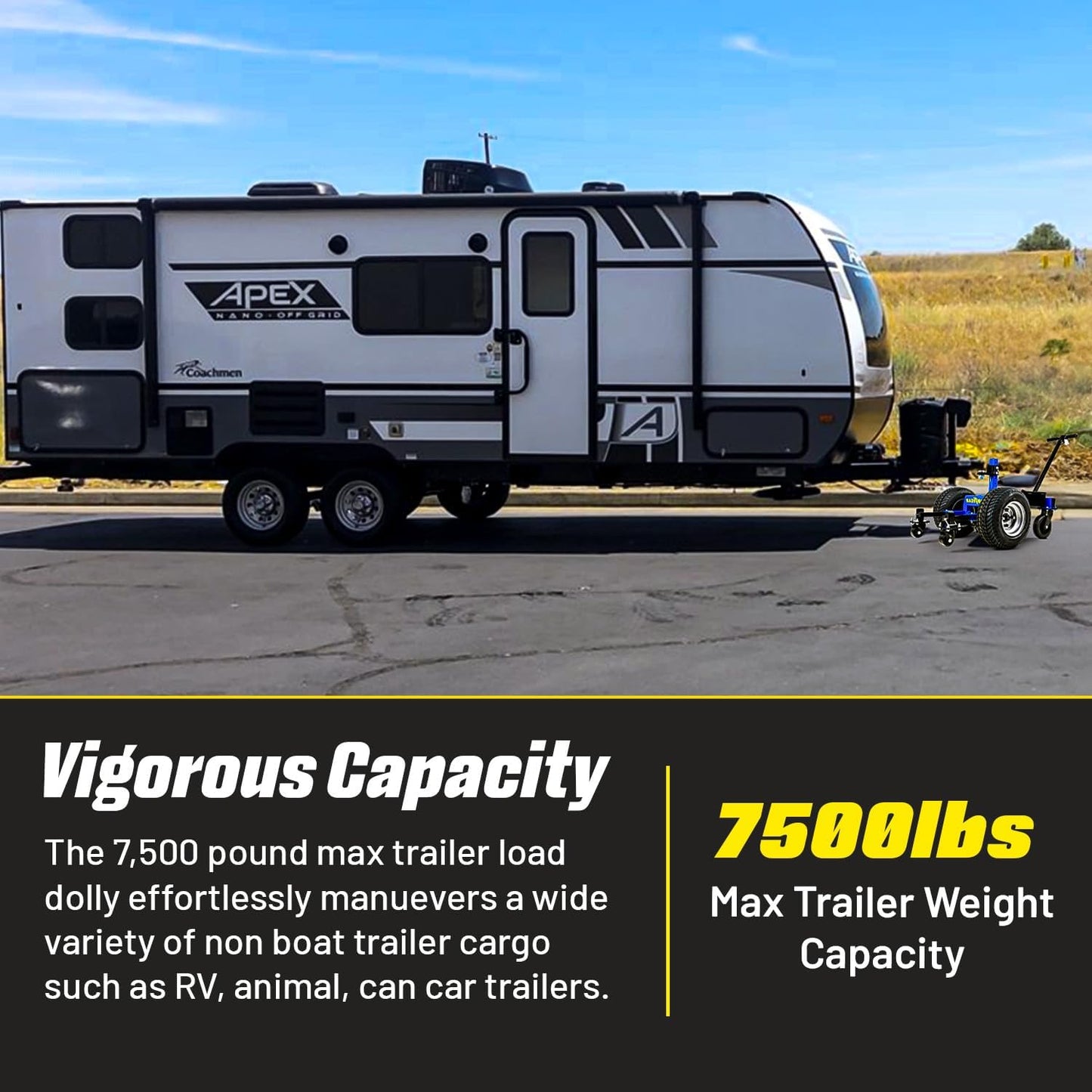 Pre-Owned Goodyear Electric Trailer Dolly - Super-Duty 7500lbs Capacity, Ideal for RVs, Boats, and Campers