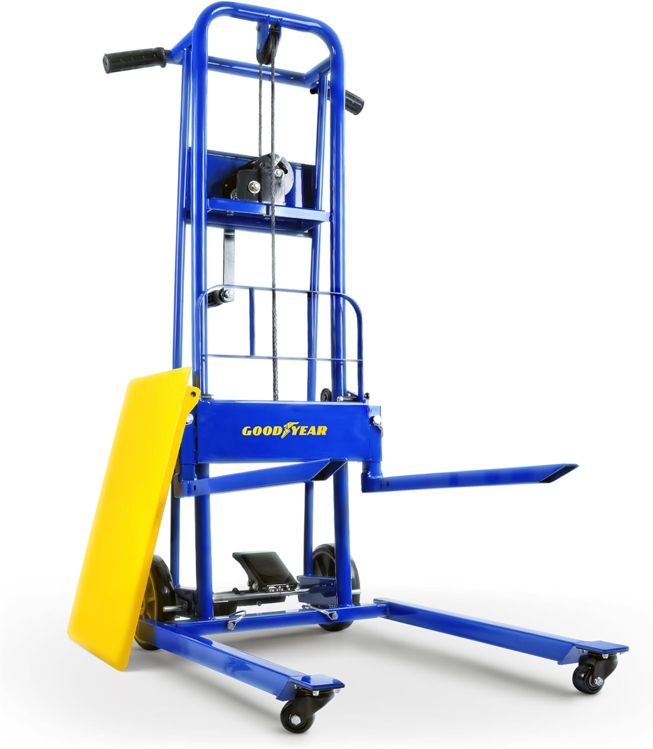 SuperHandy Material Lift Winch Stacker, Pallet Truck Dolly, Lift Table,  Fork Lift, 330 Lbs 40 Max Lift w/ 8 Wheels, Swivel Casters [Patent  Pending]