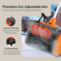 Pre-Owned SuperHandy Electric Snow Thrower - 17" Clearing Width, 23' Throw Distance, 48V-2Ah Battery