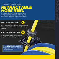 Pre-Owned Goodyear Air Hose Reel - 1/2" x 65' Ft, 300 PSI Max, 1/4" NPT Connections, Single Arm