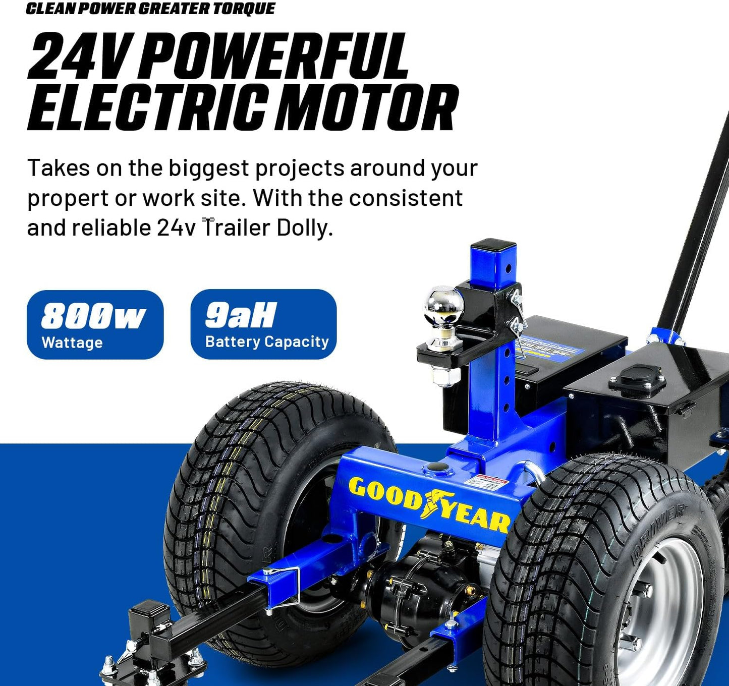 Pre-Owned Goodyear Electric Trailer Dolly - Super-Duty 7500lbs Capacity, Ideal for RVs, Boats, and Campers
