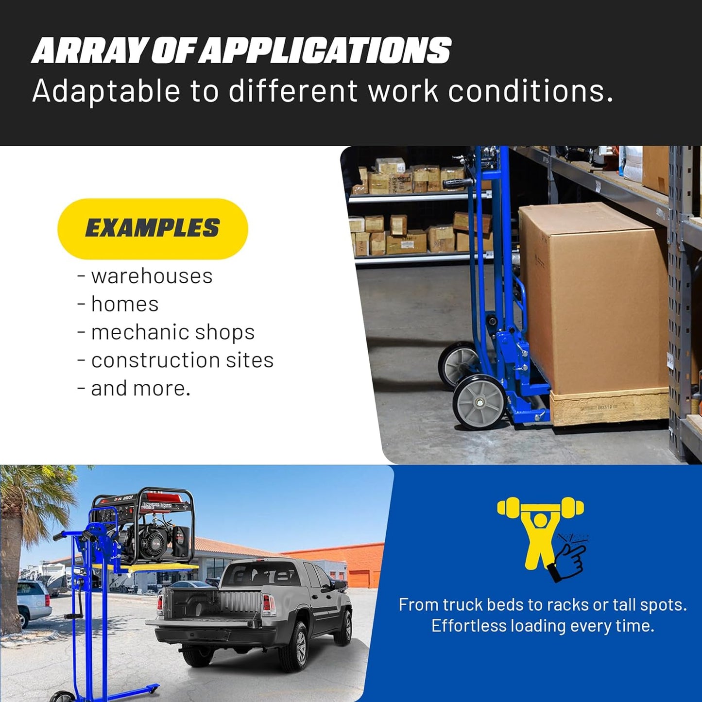 Goodyear 330 Lbs Material Lift & Stacker - Manual Winch, Max Lift 40" Inches