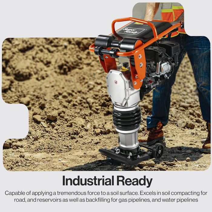 SuperHandy 209cc 7HP Gas-Powered Tamping Rammer - High Impact for Soil & Concrete
