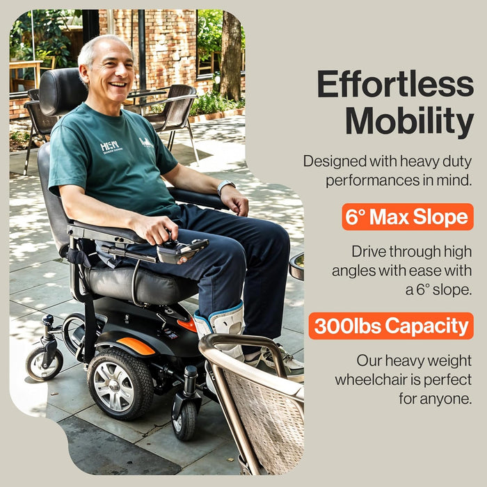 SuperHandy GoRide CRX Power Wheelchair - 300 lbs Capacity, Mid-Wheel Drive, 12.8 Mile Range