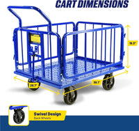 Goodyear Heavy-Duty Cargo Trailer - 1200 lbs Capacity, 8" Casters, Electric Tugger Cart Compatible
