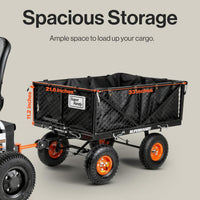 Pre-Owned SuperHandy Garden Cart with Tow & Dump Features - 10" Tires, Tugger Scooter Compatible