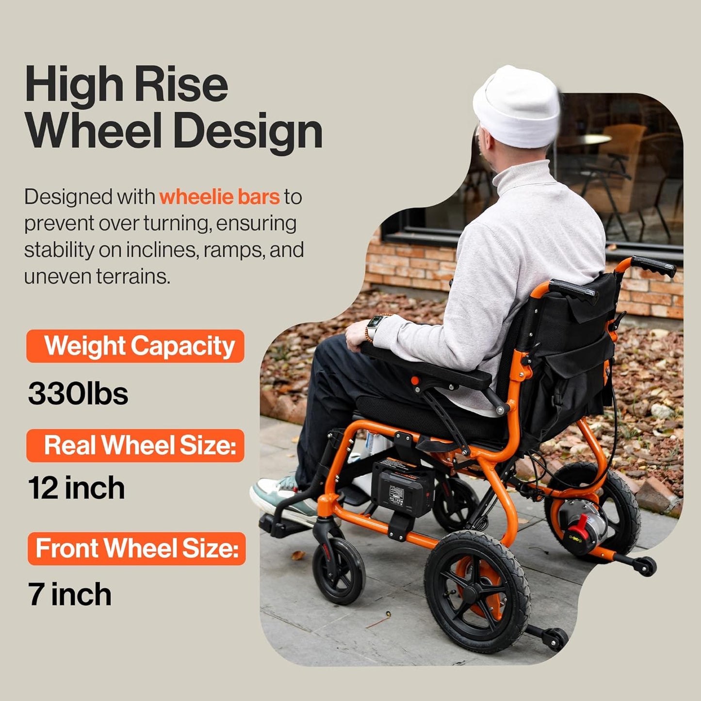 Pre-Owned SuperHandy GoRide 2 Electric Wheelchair - 300Lbs, Foldable, 48V 2Ah Li-Ion Battery