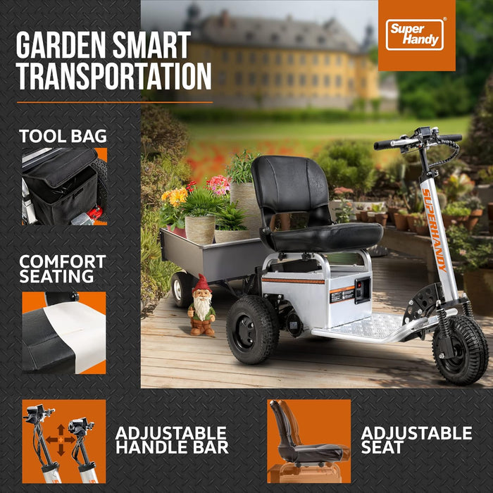 SuperHandy Electric Tow Tractor - 2600 lbs Towing Capacity, 24V 9Ah AGM Battery, 350 Max Rider Weight
