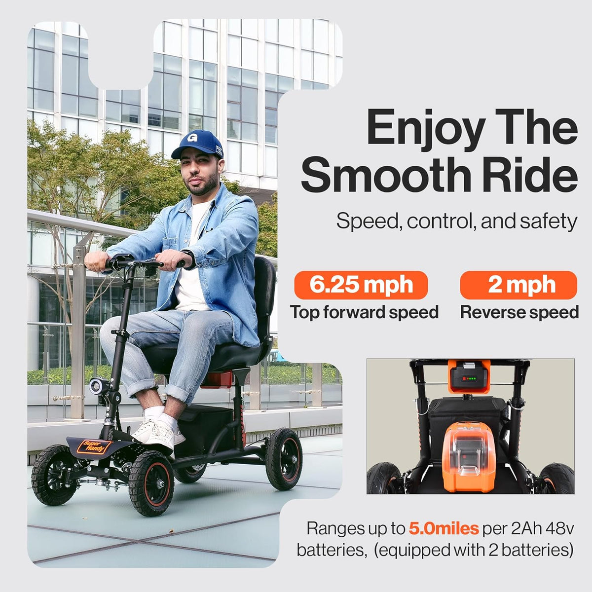 Pre-Owned SuperHandy Mobility Scooter Explorer - 48V Lithium-Ion Battery, 350lb Capacity