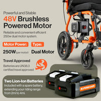 Pre-Owned SuperHandy GoRide 2 Electric Wheelchair - 300Lbs, Foldable, 48V 2Ah Li-Ion Battery