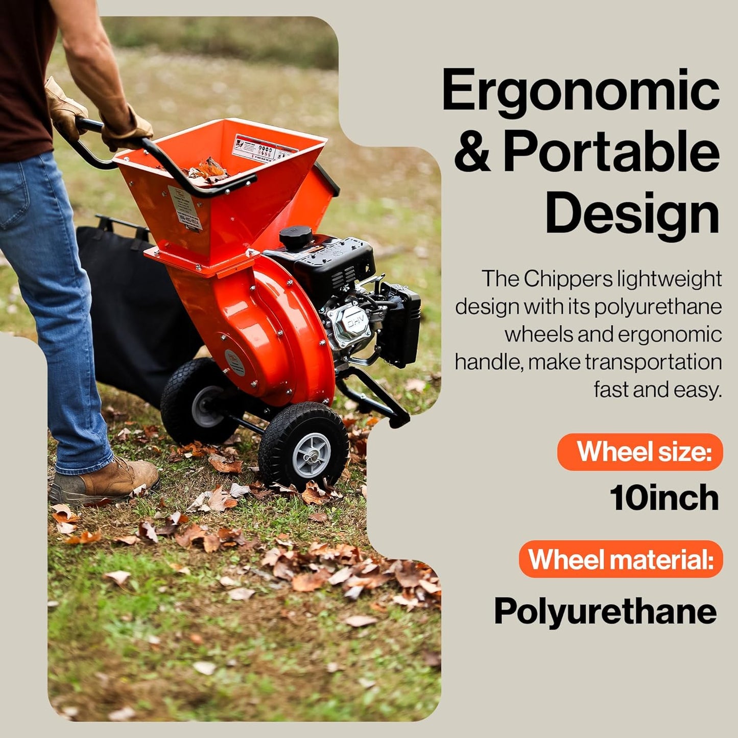 Pre-Owned SuperHandy Wood Chipper Shredder Mulcher - Heavy-Duty 7HP, 3-in-1 Multi-Function
