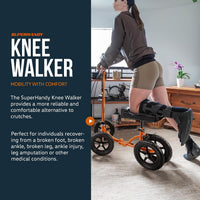Andador de rodilla plegable SuperHandy - Altura ajustable, liviano, soporta hasta 330 libras