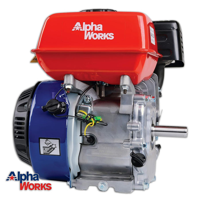 AlphaWorks 7HP Gas Engine - 4-Stroke OHV, Recoil Start, 3600RPM - EPA/CARB Certified for Go Karts & Log Splitters