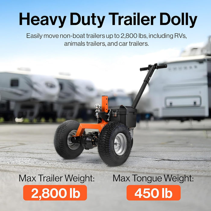 SuperHandy 2800 lbs Electric Trailer Dolly 24V Motor, 2" Ball Mount, Heavy-Duty Hauling