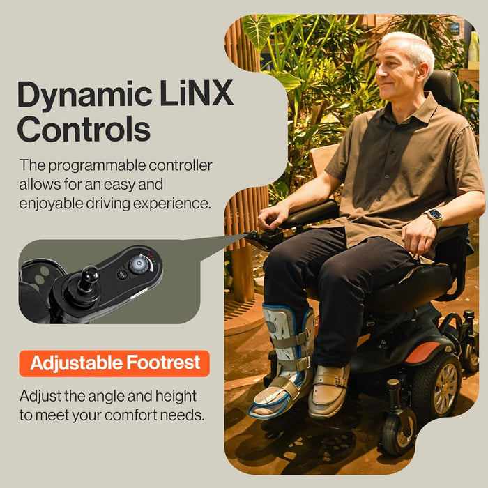 SuperHandy GoRide CRX Power Wheelchair - 300 lbs Capacity, Mid-Wheel Drive, 12.8 Mile Range