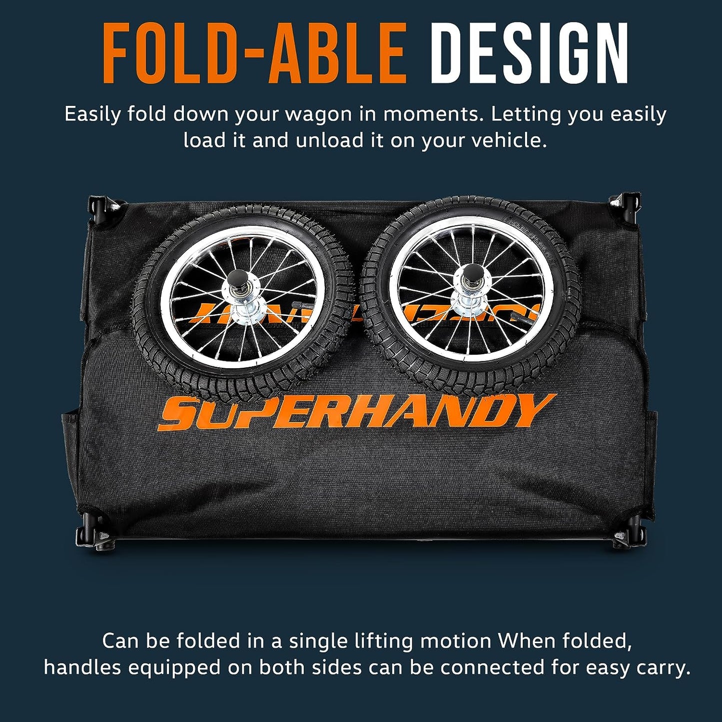Vagón plegable SuperHandy: encaja directamente en GUT112 o GUT122, 180 lb. Capacidad máxima, completamente plegable