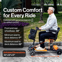 Pre-Owned SuperHandy Passport Prime Mobility Scooter Foldable 4-Wheel Electric Scooter, 330 lbs Capacity