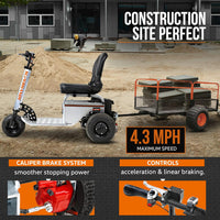 Pre-Owned SuperHandy Electric Tow Tractor - 2600lbs Max Towing, 24V 9Ah Battery, supports riders up to 350Lbs