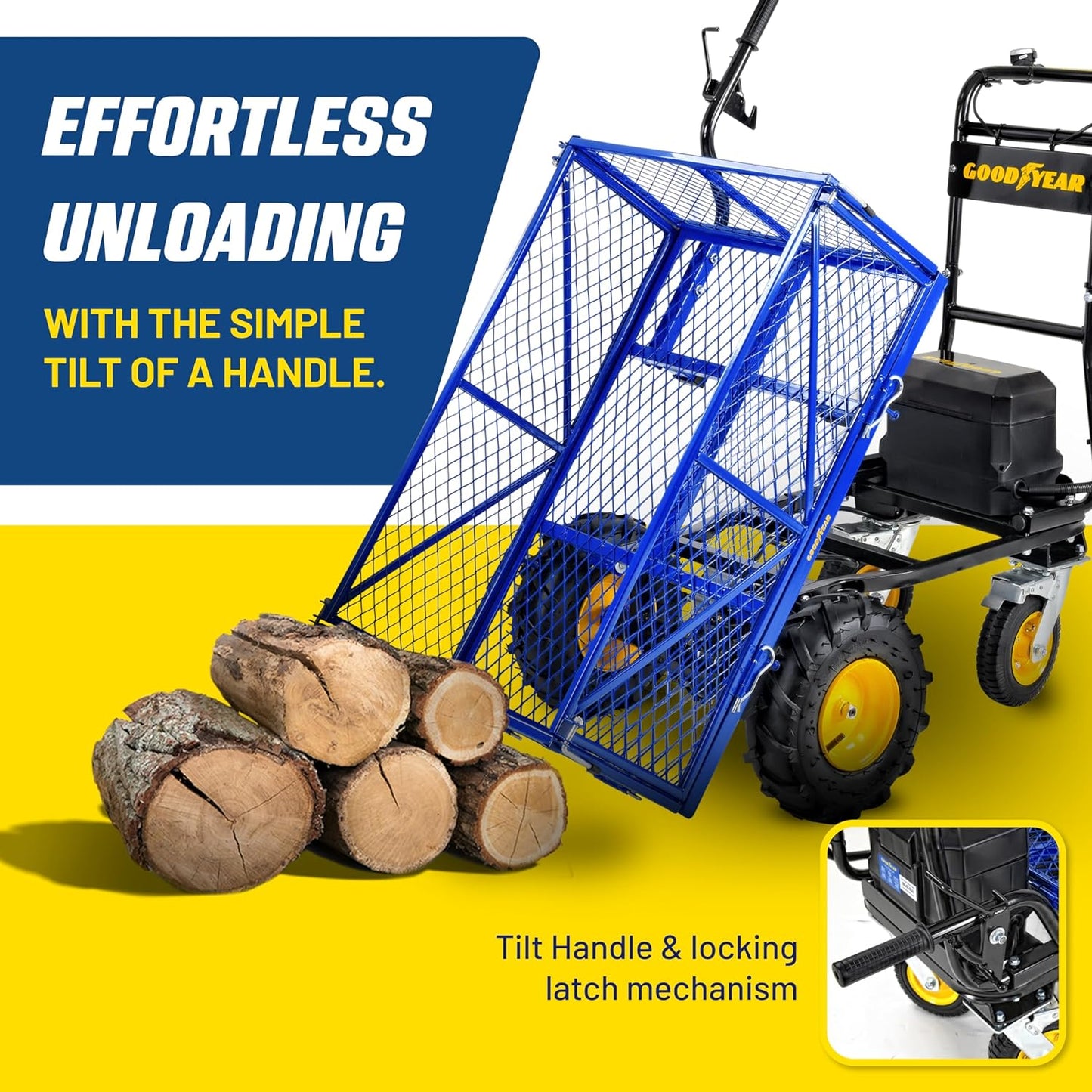 Pre-Owned Goodyear Electric Utility Wagon - 48V Li-Ion Powered with 660lbs Load & 1000lbs+ Hauling Capacity for Farm & Garden