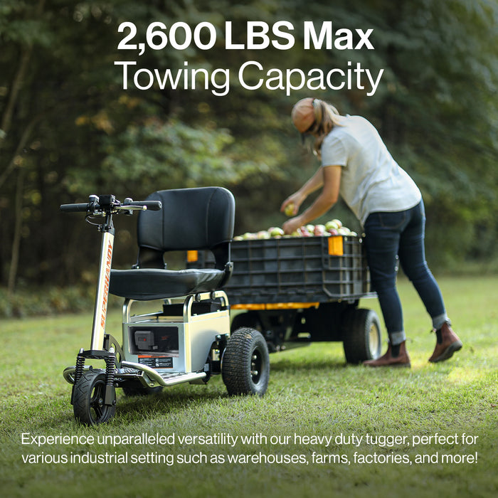 SuperHandy Tow Tractor - 2600 lbs Towing Tugger, 48V 4Ah Li-Ion Battery, supports riders up to 350Lbs